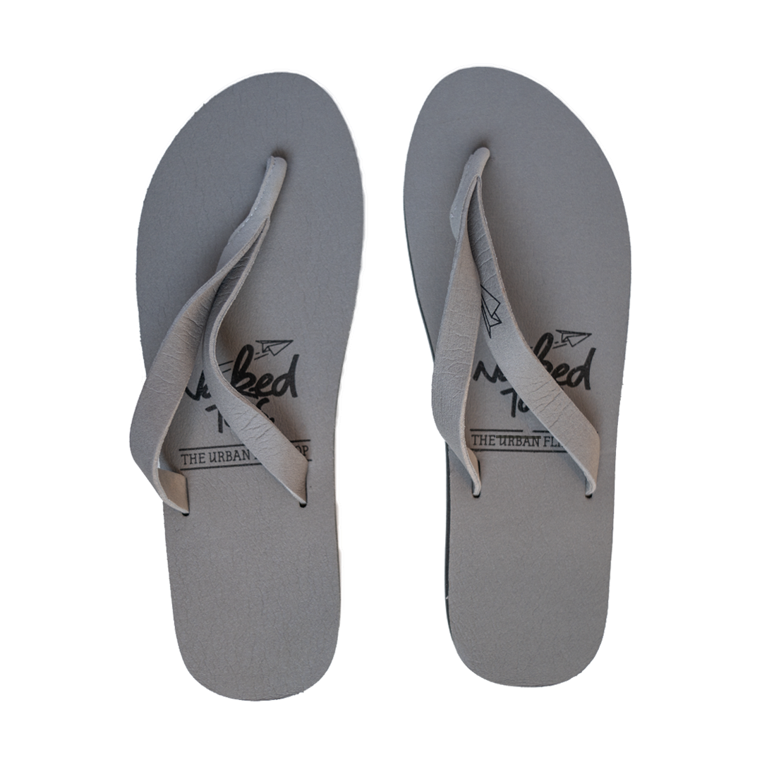 Grey 'Naked Toes' Flip Flops - Vegan leather & handmade